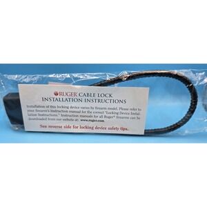 Ruger Cable Lock Gun Lock Firearm Gun Safety Brand New R15LC3 Black 2 Keys #0212